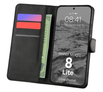Etui Bizon Pocket do Honor Magic8 Lite Czarny