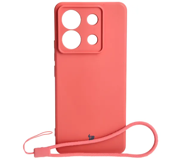 Bizon Silicone Sq do Xiaomi Poco X6 / Redmi Note 13 Pro 5G Różowo-Czerwony