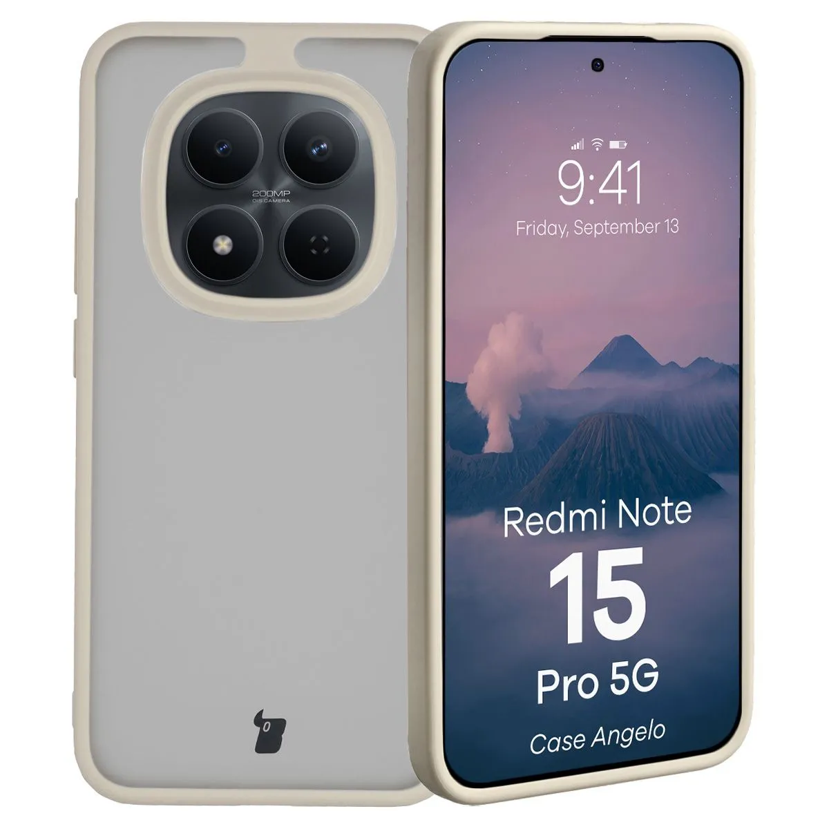 Etui Bizon Angelo do Xiaomi Redmi Note 15 Pro 5G Beżowy