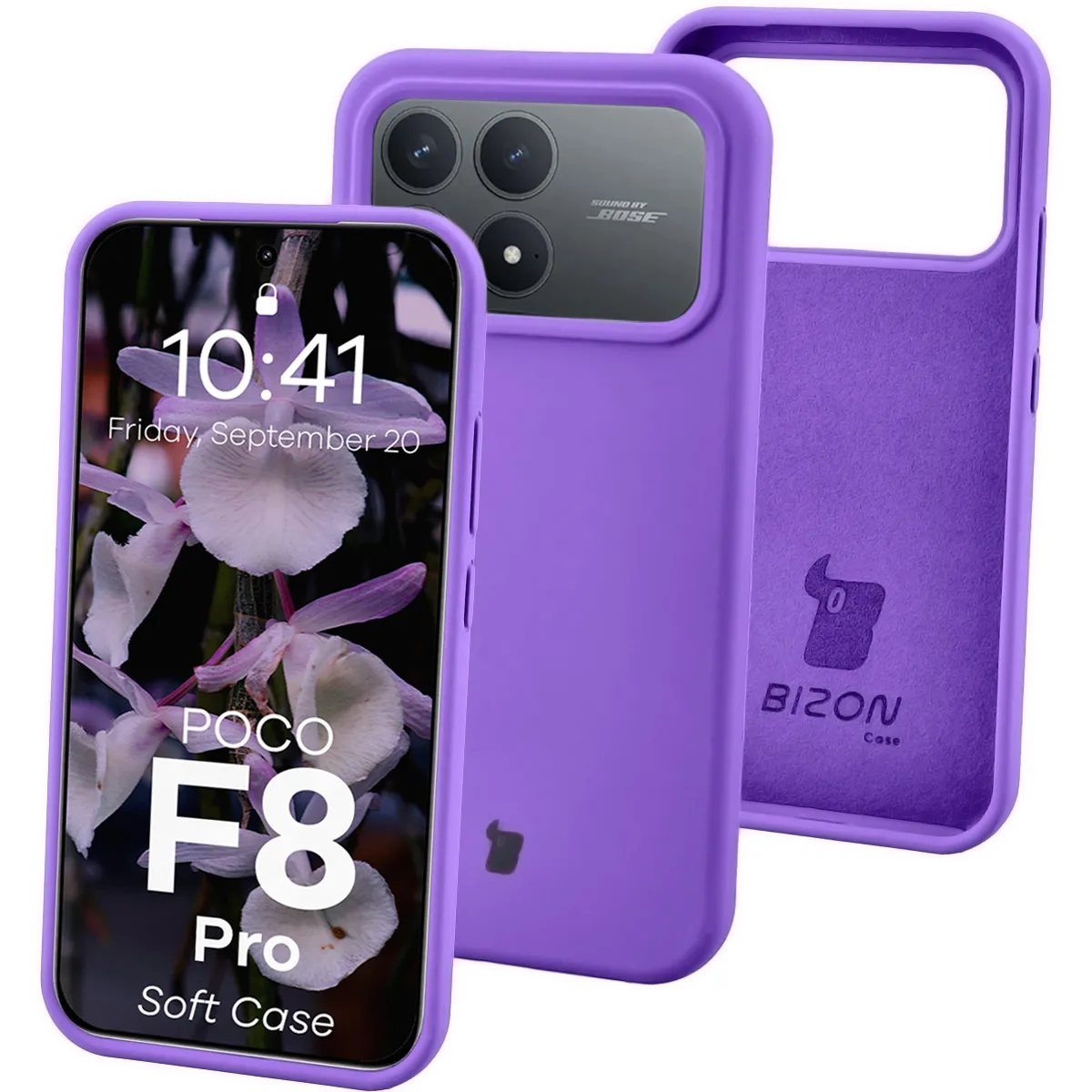 Etui Bizon Soft do Xiaomi POCO F8 Pro Fioletowy