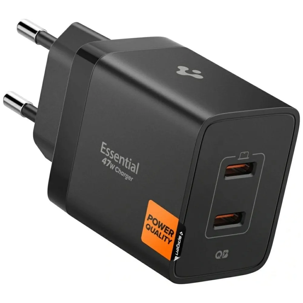 Ładowarka sieciowa Spigen Essential EE472EU 2x USB-C  47W Czarny