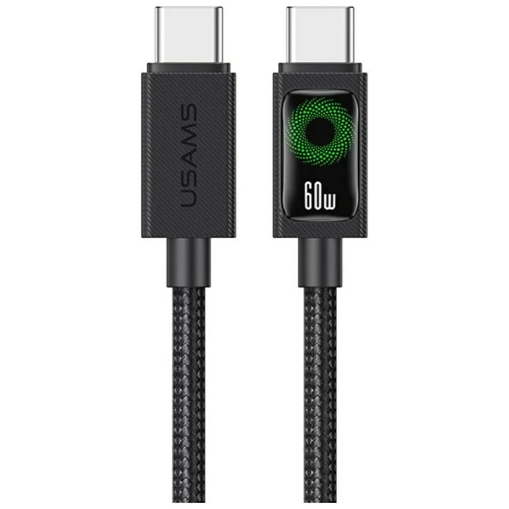 Kabel USAMS U92 USB-C do USB-C 60W 1,2m Czarny
