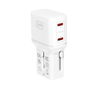 Adapter podróżny 3mk Incharge Globe 2x USB-C PD QC4+ PPS SCP AFC US/EU/AUS/UK 45W