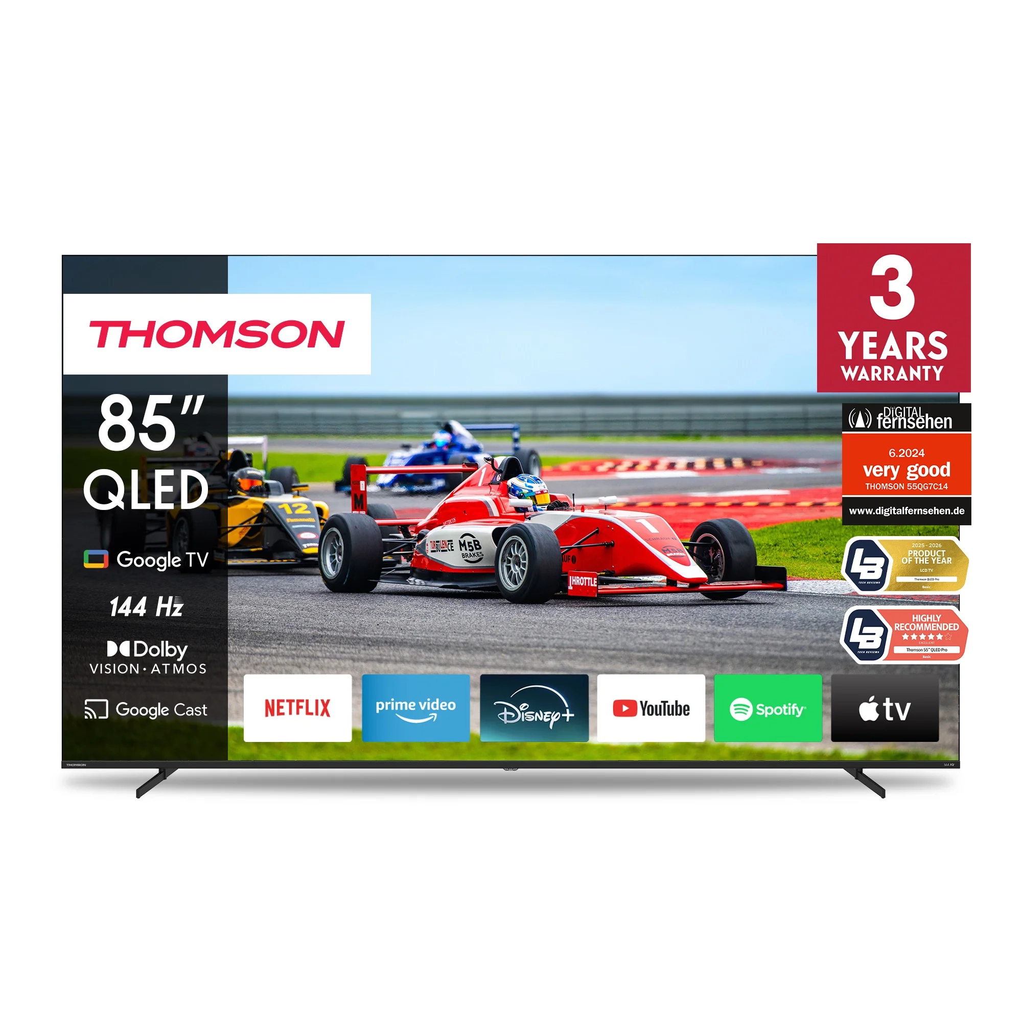 Telewizor Thomson 85QG7S14 85" QLED Pro 4K 144Hz Google TV Dolby Vision Dolby Atmos HDMI 2.1 DVB-T2
