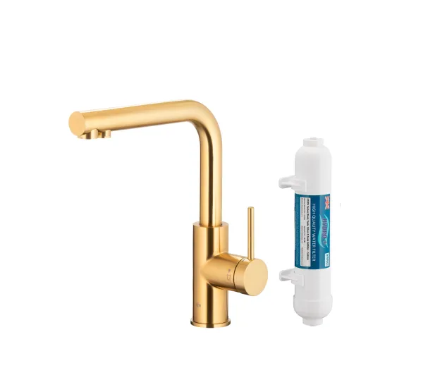 Baterie kuchenne - KFA Armatura Duero Pure Basic 6623-912-39 Jasne złoto Stal szlachetna