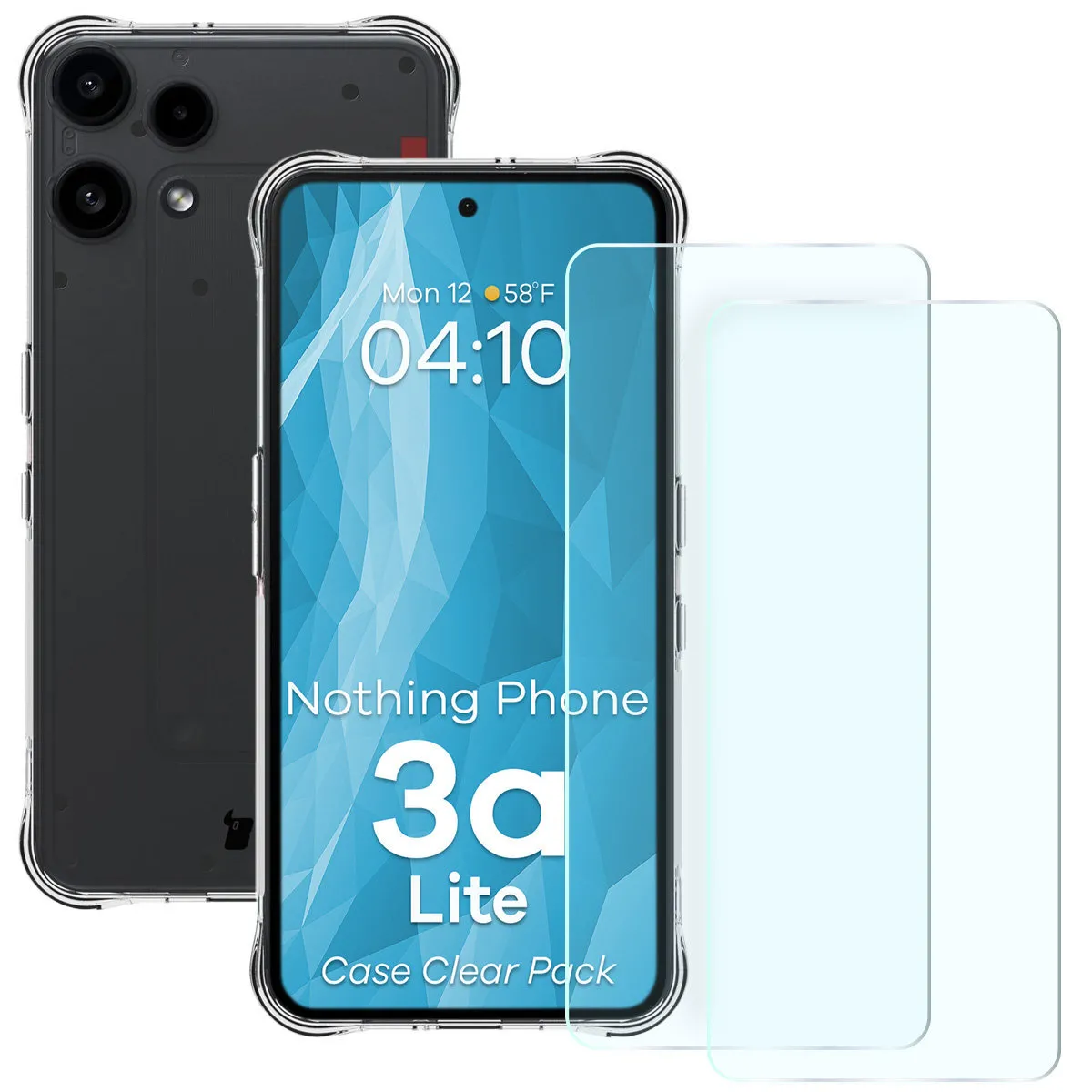 Szkło hartowane Bizon Case Clear Pack do Nothing Phone 3a Lite Przezroczysty