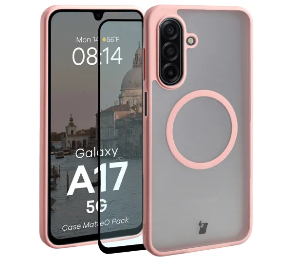 Bizon MatteO Pack do Galaxy A17 5G Jasnoróżowy