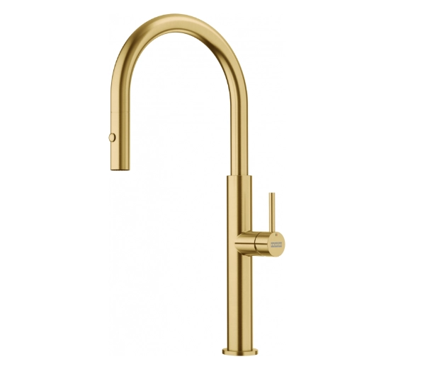 Baterie kuchenne - Franke Pescara J pull-out spray Złoty Stal szlachetna