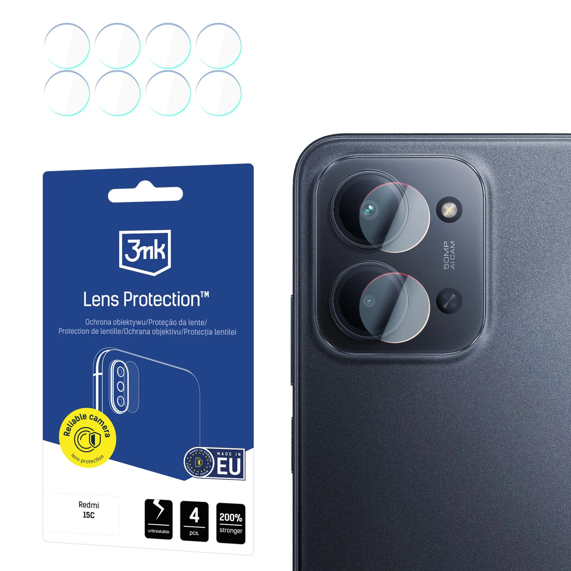 Szkło hybrydowe 3mk Lens Protection do Redmi 15C 4G/5G