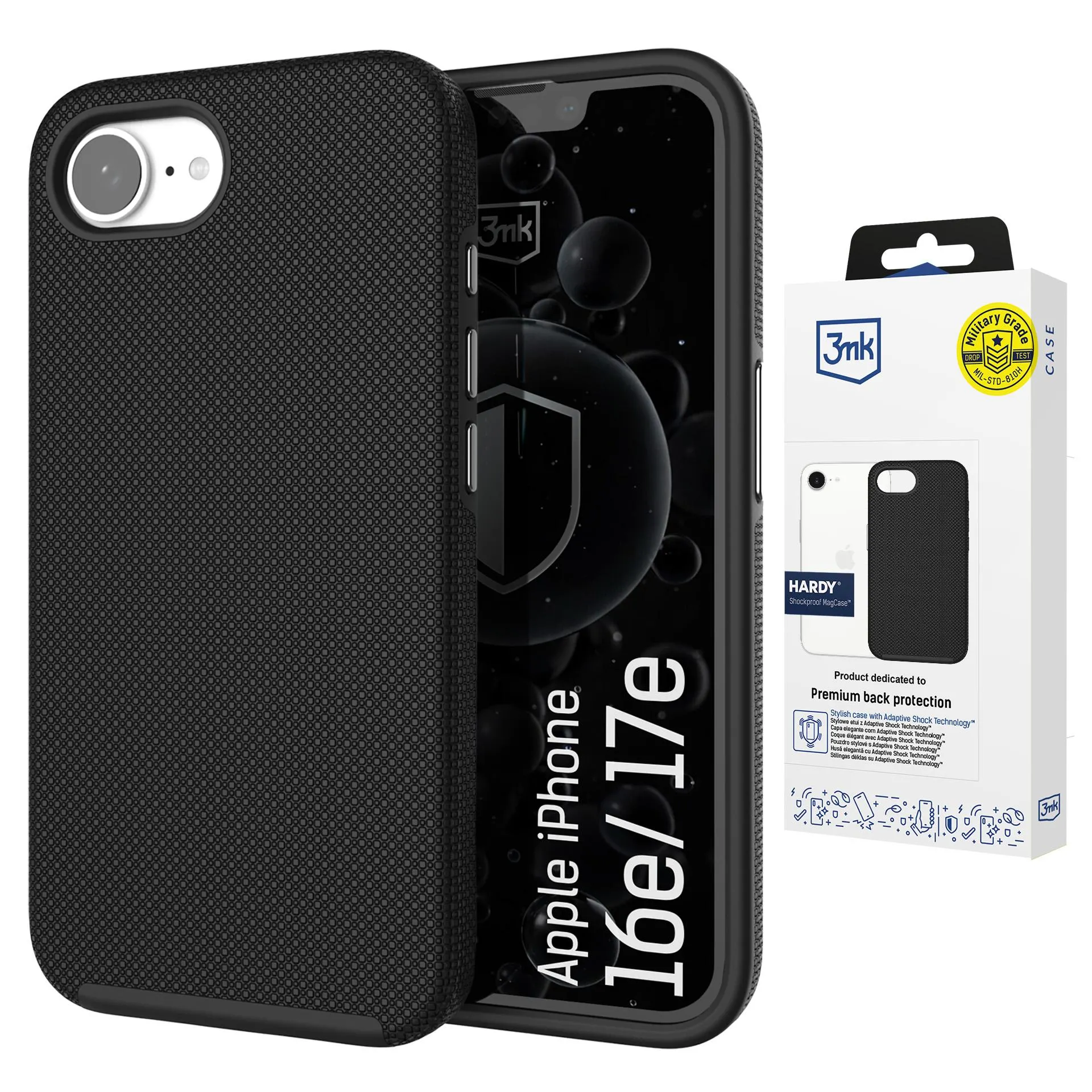 Etui 3mk Hardy Shockproof MagCase do iPhone 16E/ iPhone 17E Czarny