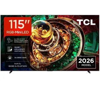 Telewizor TCL 115RM9L 115" RGB-Mini LED 4K 144Hz Google TV Funkcje AI Dolby Vision Dolby Atmos Bang & Olufsen HDMI 2.1 DVB-T2