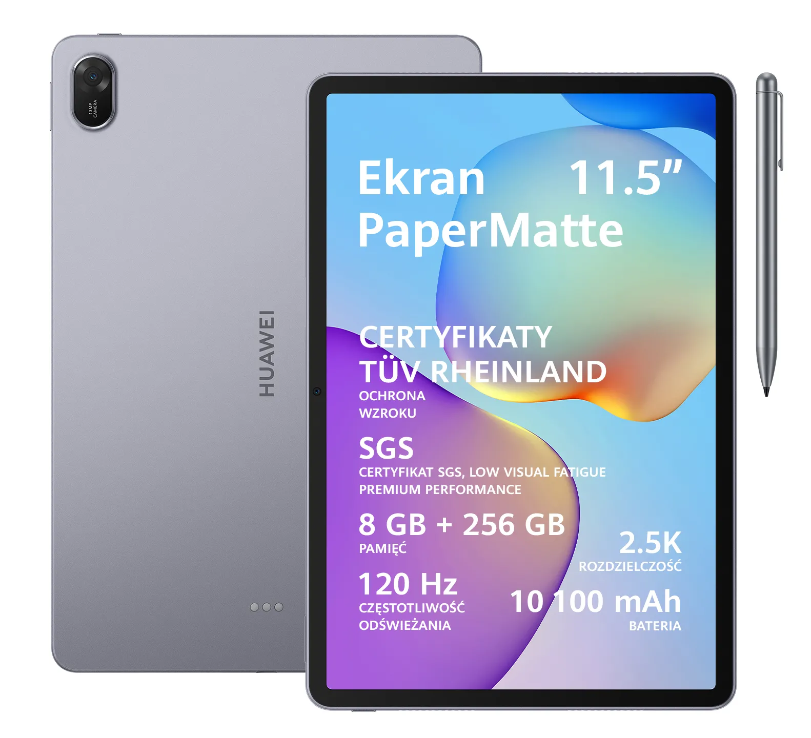 Tablet Huawei MatePad 11,5" 2025 8/256GB Wi-Fi Szary + Rysik M-Pencil Lite