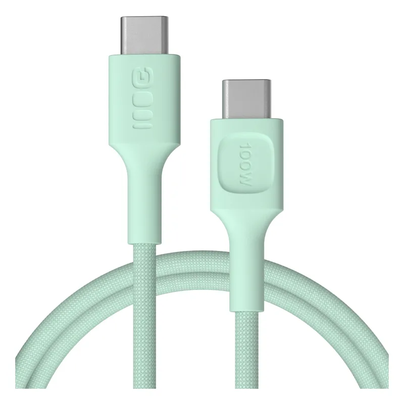 Kabel Green Cell PowerStream PD USB-C do USB-C 100W 1,2m Miętowy