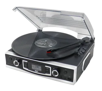 Gramofon Soundmaster PL590SW Manualny Napęd paskowy Przedwzmacniacz Czarny