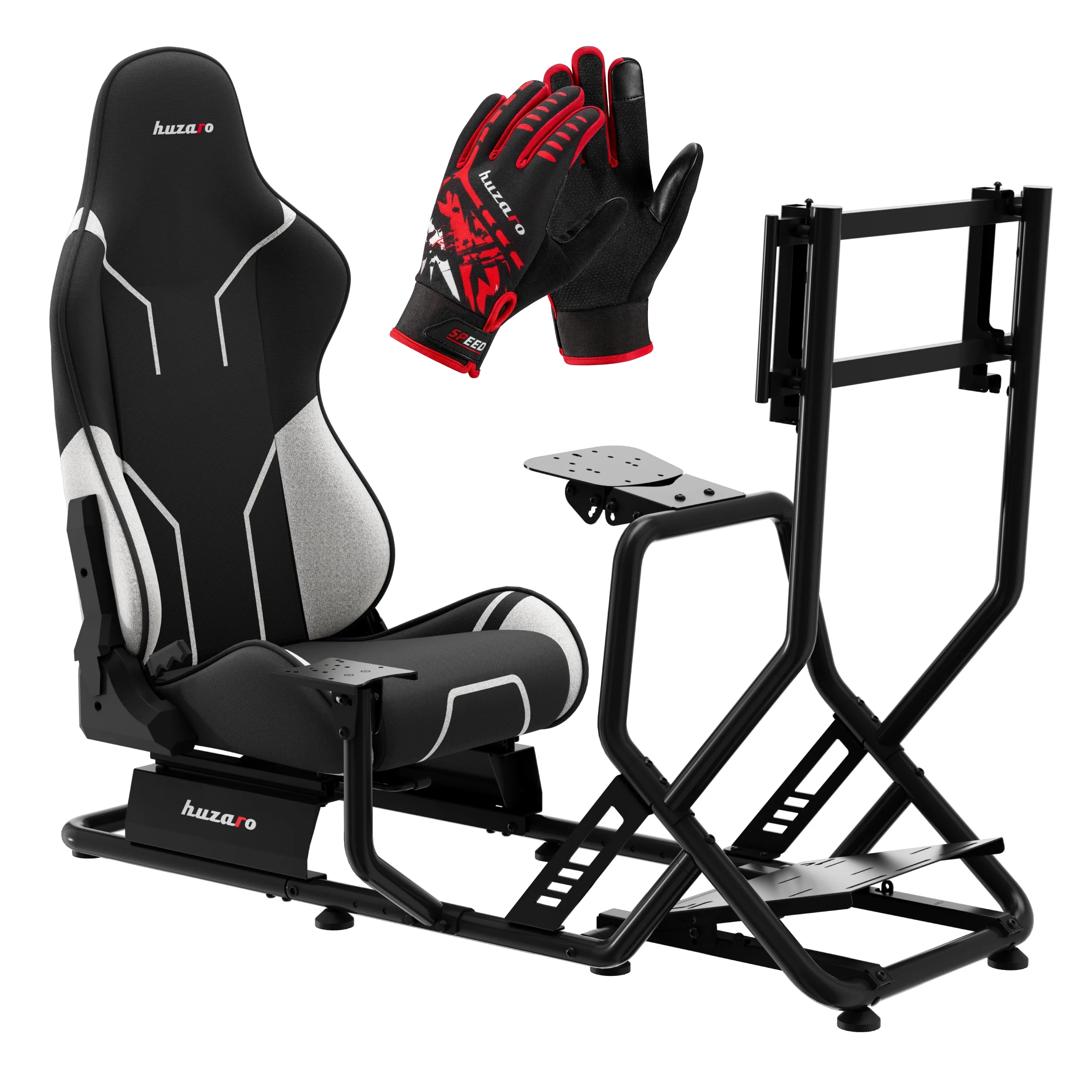 Fotel Huzaro Speed 6.0 Sim Racing Wyścigowy do 120kg Tkanina Czarny