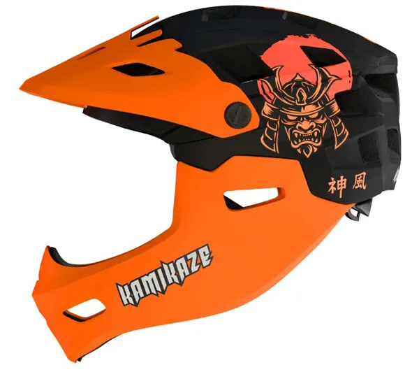 Kamikaze RONIN Helmet Orange SAMURAI M Czarno-pomarańczowy