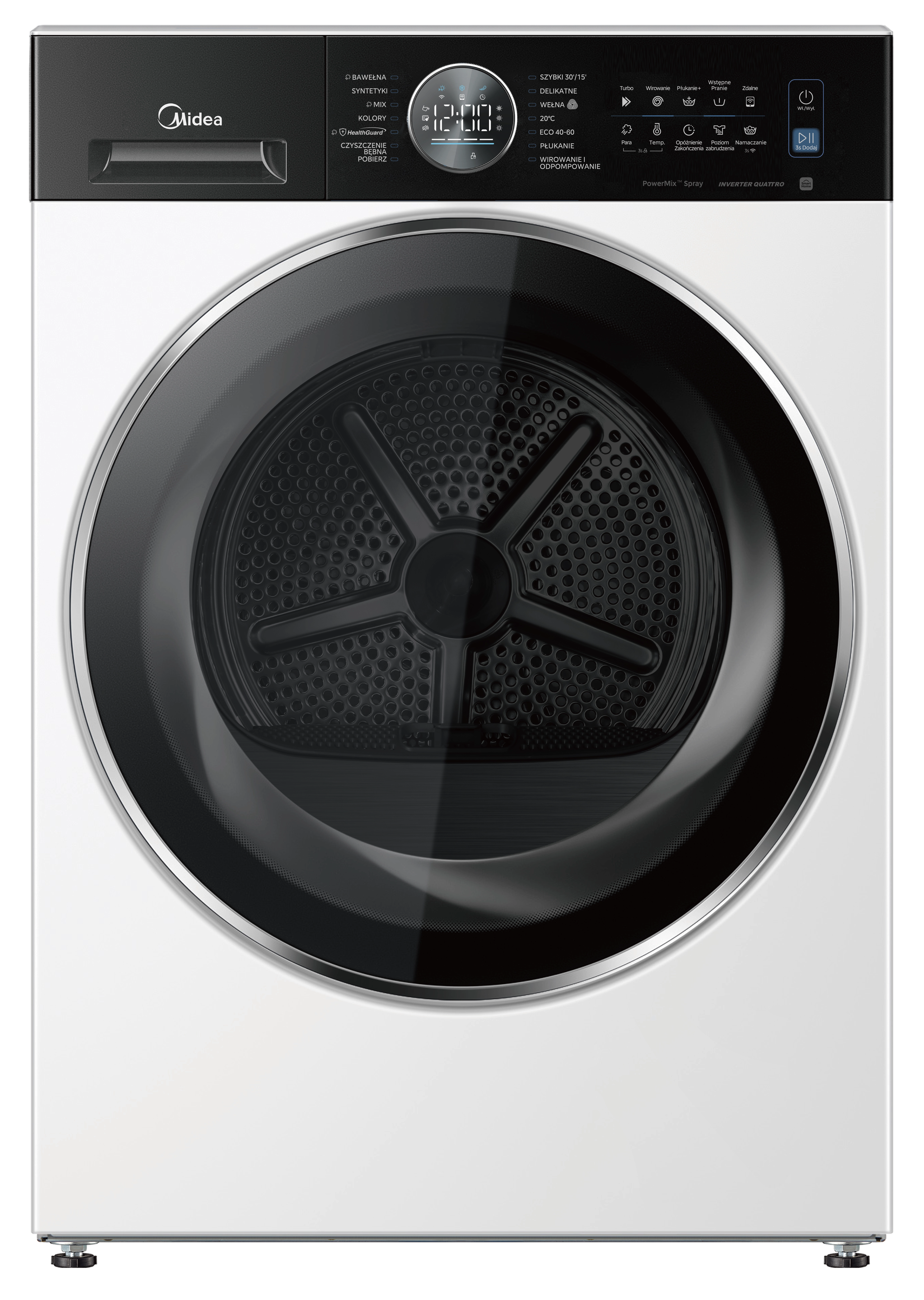 Pralka Midea MF210W100BA30/W-PL PowerMix Spray 10kg 1400obr/min Zdalne sterowanie