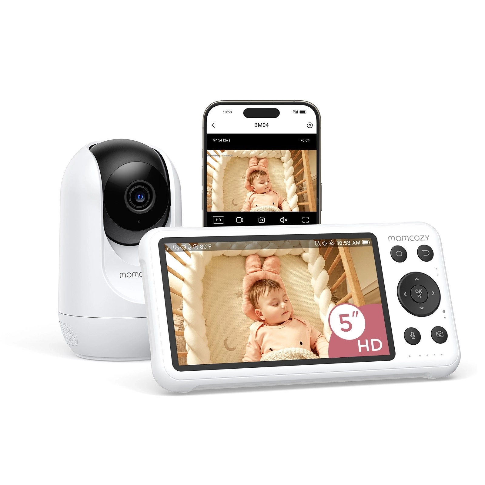 Niania elektroniczna Momcozy BM04 Smart Wi-Fi BM016-WH94BA-A