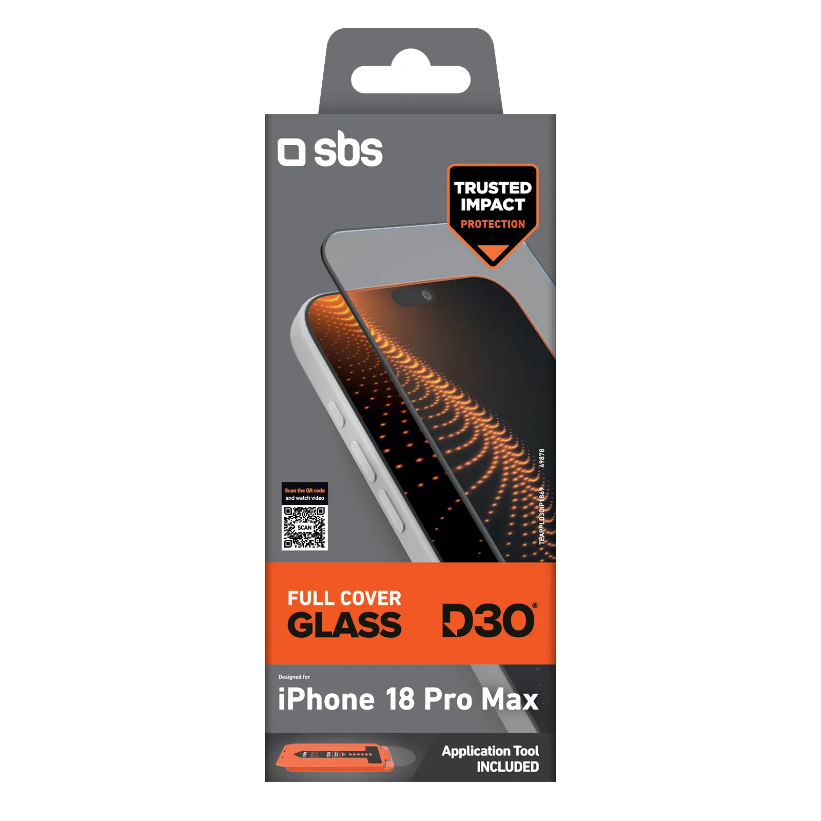 Szkło hartowane SBS D3O z aplikatorem do iPhone 18 Pro Max