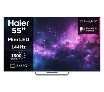 Telewizor Haier H55M90EUX 55" Mini LED 4K 144Hz GoogleTV Dolby Vision Dolby Atmos HDMI 2.1 DVB-T2