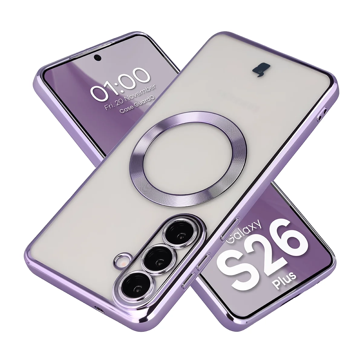 Etui Bizon Case GuardO do Galaxy S26 Plus Liliowy