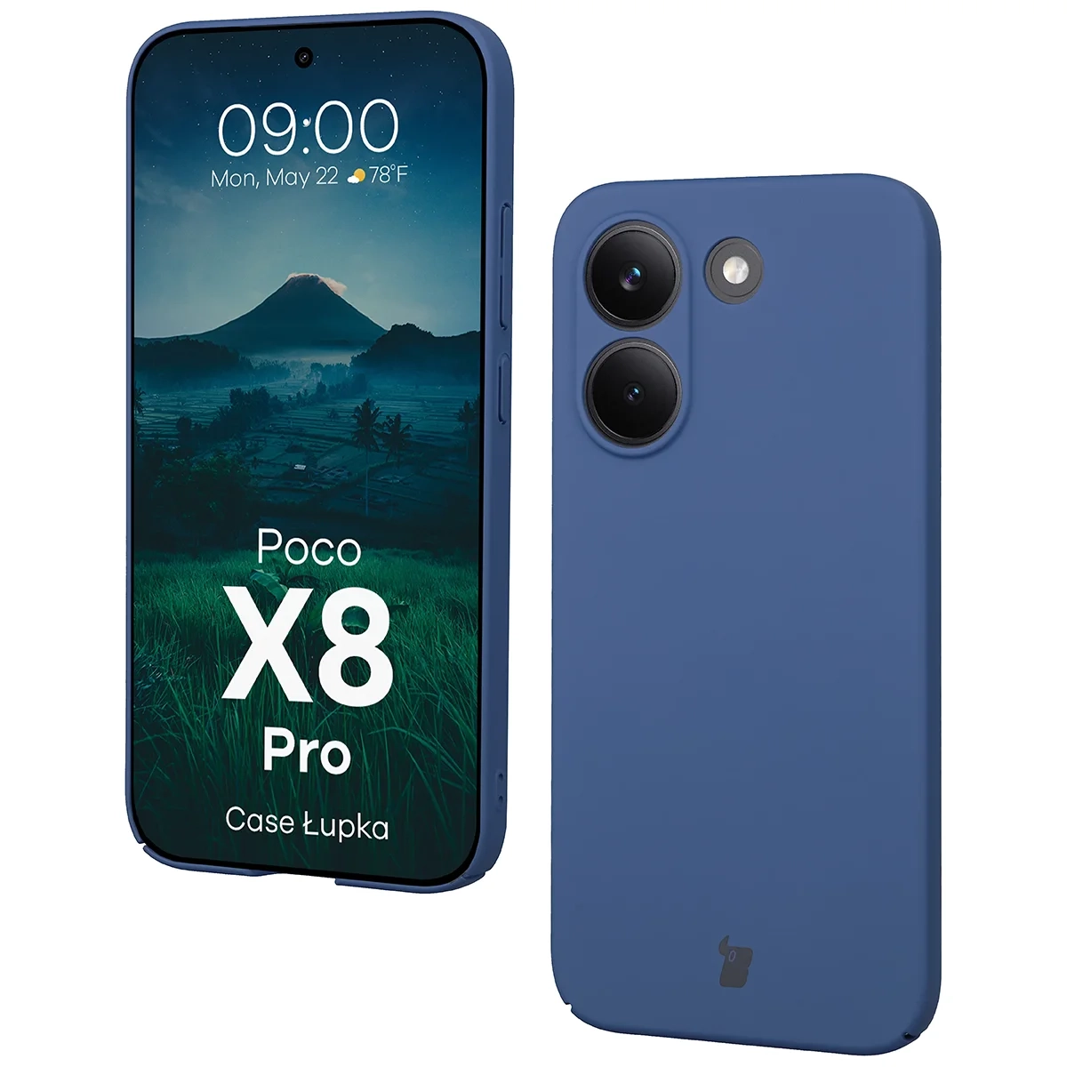 Etui Bizon Case Łupka do Xiaomi POCO X8 Pro Niebieski