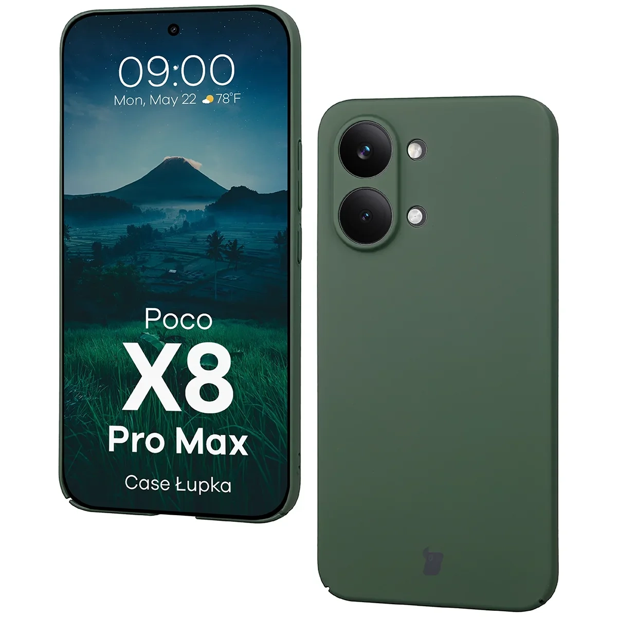 Etui Bizon Case Łupka do Xiaomi POCO X8 Pro Max Zielony