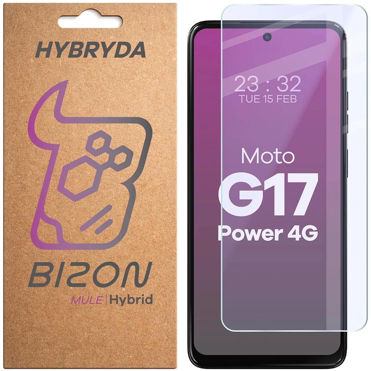 Szkło hybrydowe Bizon elastyczne Hybrid Mule do Motorola Moto G17 Power