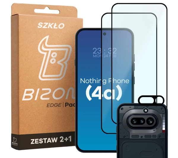 Bizon 2x Szkło + szybka na aparat Glass Edge Pack do Nothing Phone 4a