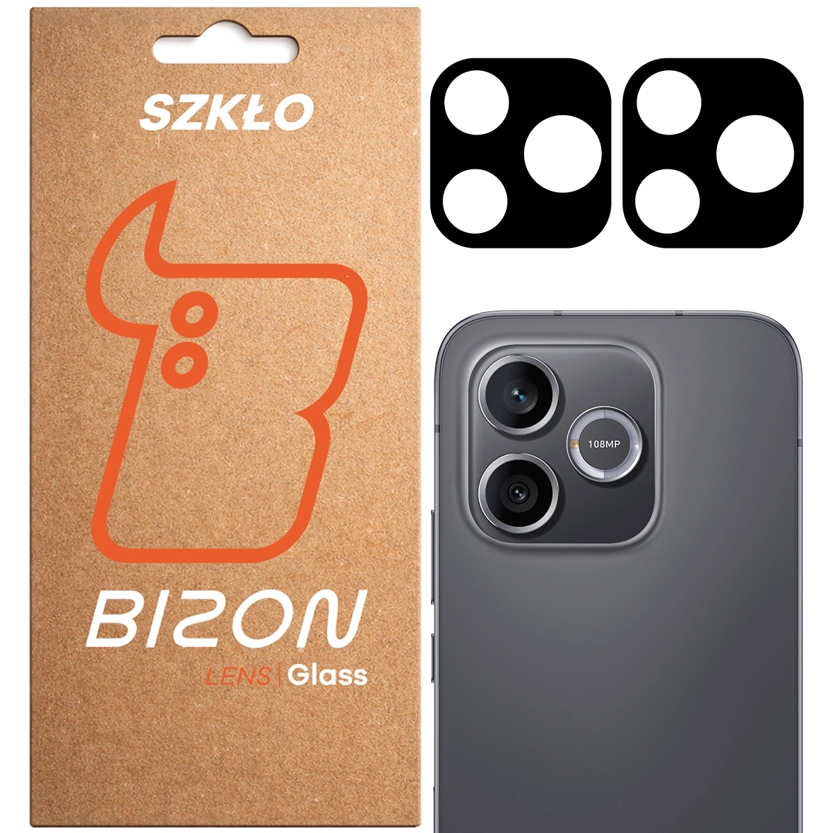 Szkło ochronne Bizon na aparat Glass Silk Lens do Honor 600 Lite 5G 2 sztuki