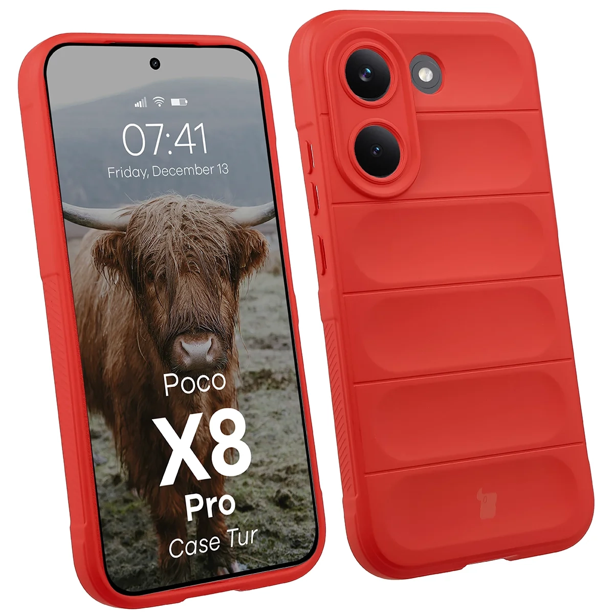 Etui Bizon Case Tur do Xiaomi POCO X8 Pro Czerwony