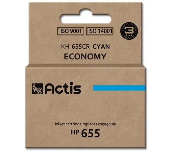 Actis KH-655CR Tusz do drukarki HP, Zamiennik HP 655 CZ110AE;  Standard;  12 ml;  błękitny.