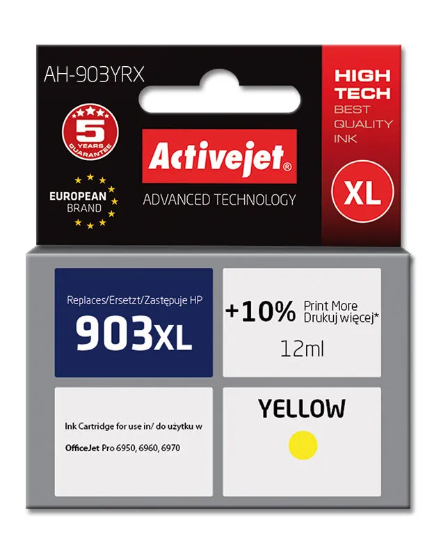 Tusz ActiveJet AH-903YRX (zamiennik 903XL) Żółty 12 ml