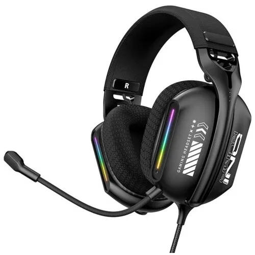 Słuchawki przewodowe z mikrofonem Onikuma X12 RGB Nauszne Czarny