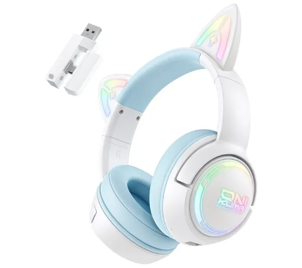 Onikuma GT838 Słuchawki Gamingowe Bezprzewodowe Rgb Kocie Uszy Bt 5.3