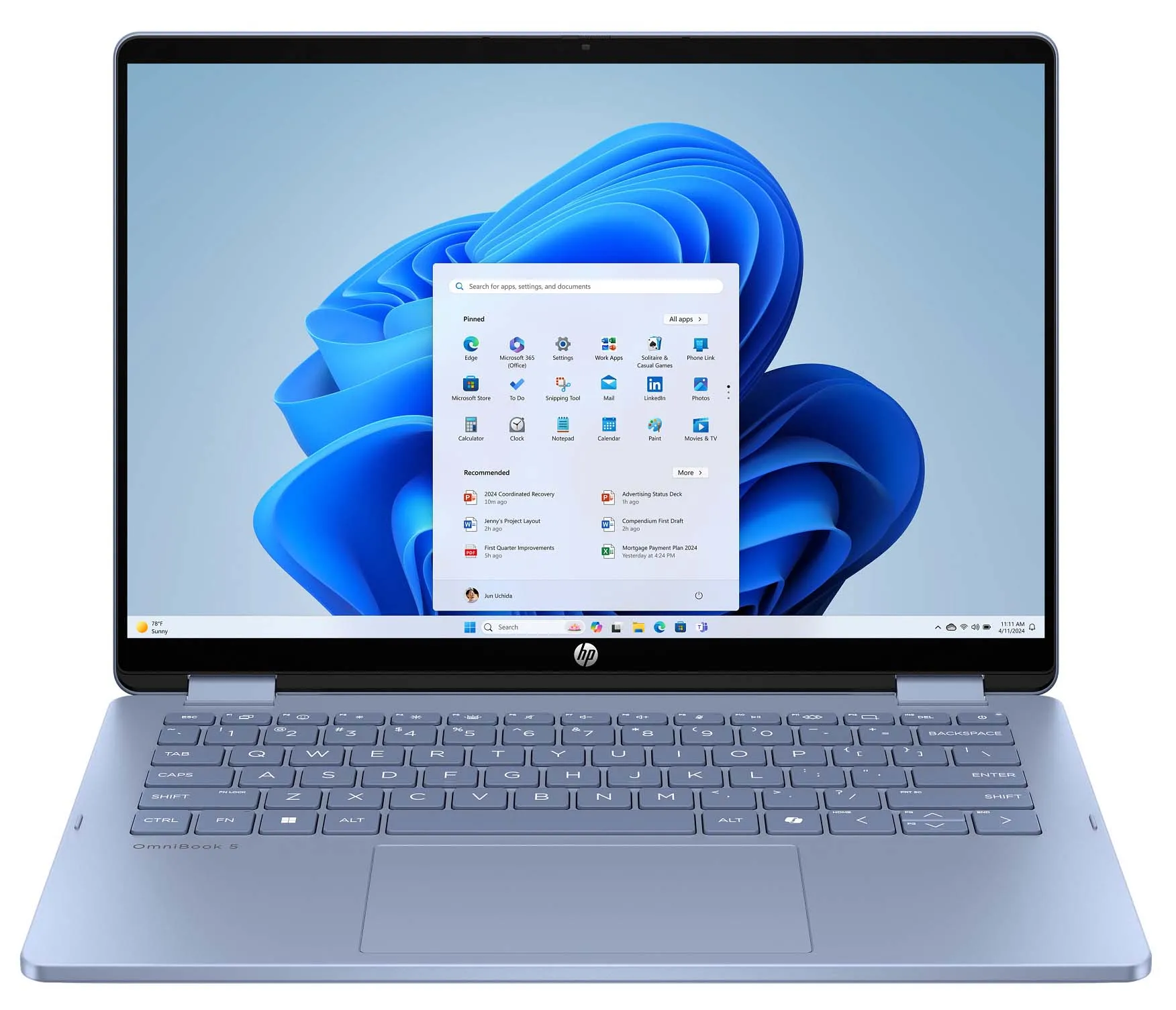 Laptop 2w1 HP OmniBook 5 Flip 14-fp0004nw 14" Core 5 120U 16GB RAM 512GB Dysk SSD Win11 Niebieski