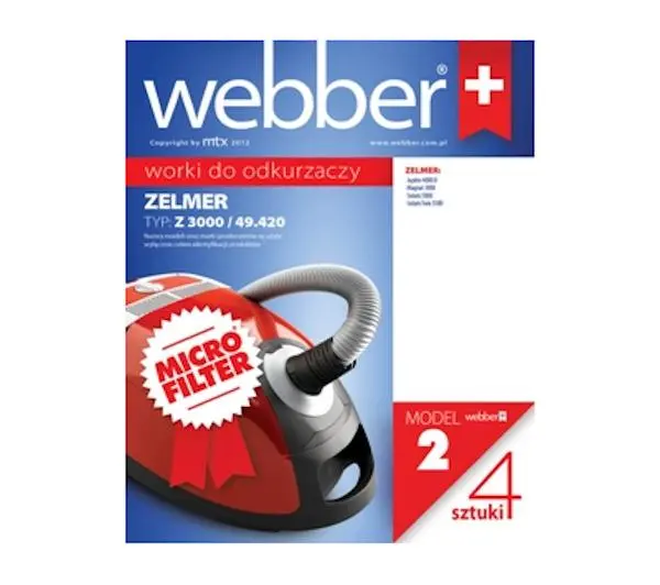 Worek do odkurzacza Webber 2 Zelmer 3000 4szt.