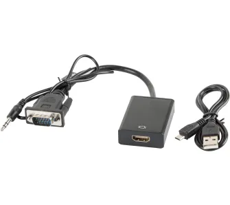 Adapter Lanberg AD-0021-BK VGA Jack 3,5mm HDMI