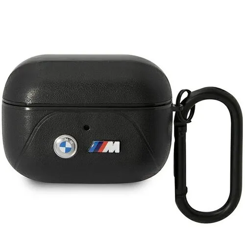 Etui na słuchawki BMW Leather Curved Line do Apple AirPods Pro Czarny