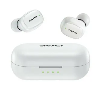 Słuchawki bezprzewodowe Awei T13 Pro TWS Dokanałowe Bluetooth 5.1 Biały