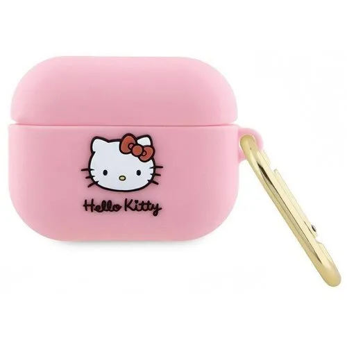 Etui na słuchawki Hello Kitty Silicone 3D Kitty Head dla Apple AirPods Pro Różowy