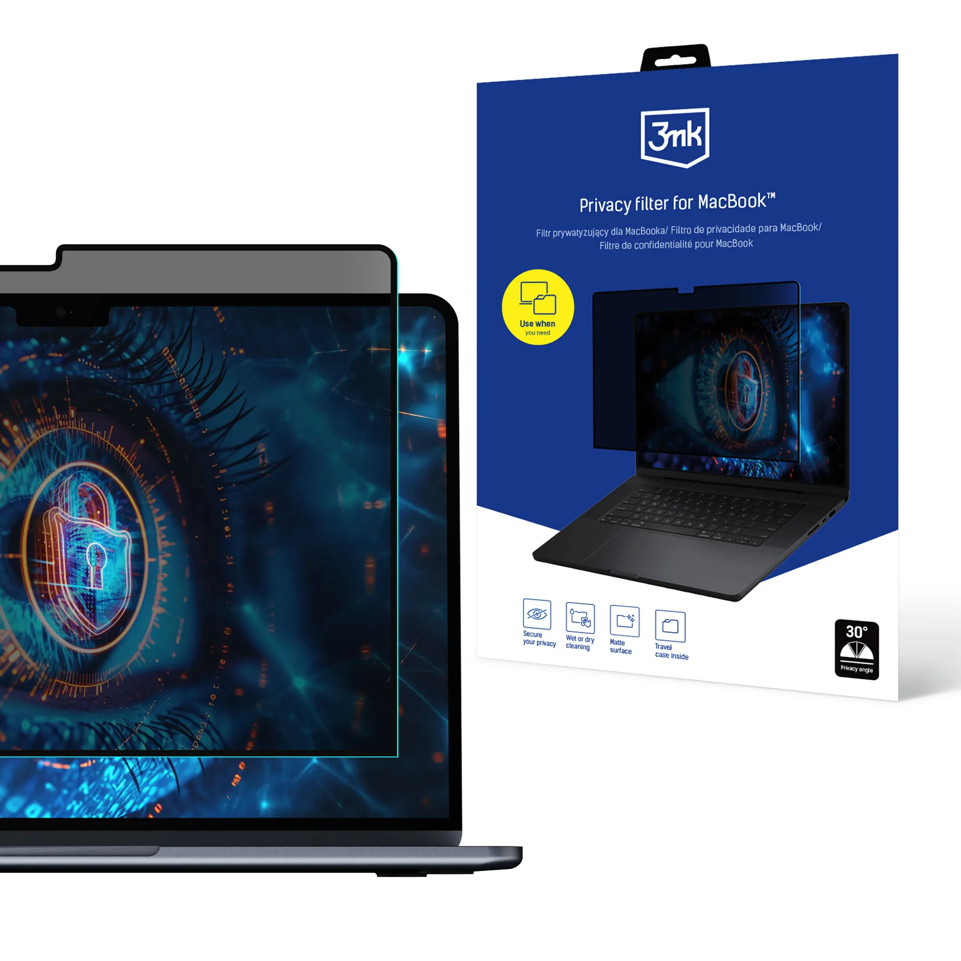 Zestaw ochronny 3mk Privacy filter do MacBook do Apple Macbook Pro 13 M1 M2