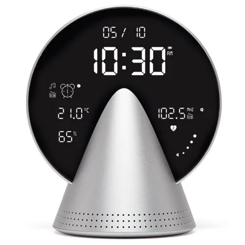 Radiobudzik Lexon Conic Clock Aluminium LR156GA3