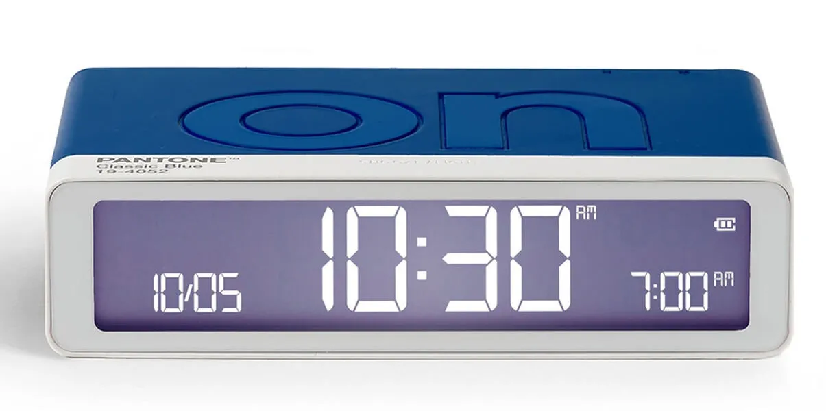 Budzik Lexon Flip Classic X Pantone Blue LR157PT-B Niebieski
