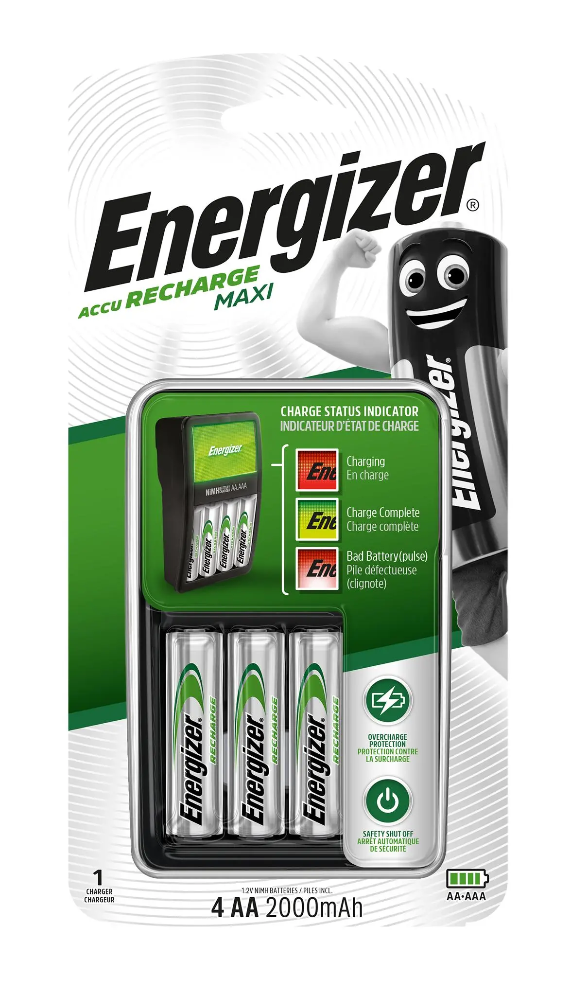Ładowarka Energizer Maxi + 4 akumulatory AA 2000 mAh