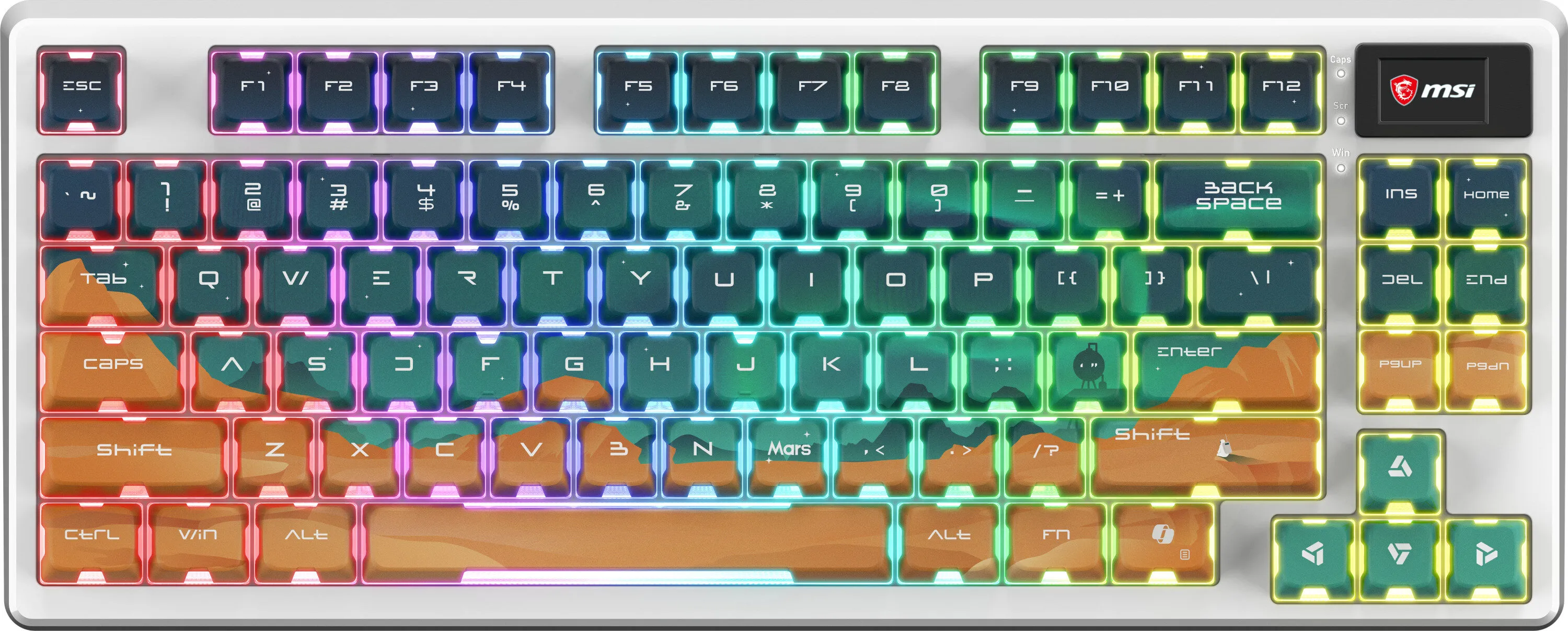 Klawiatura mechaniczna MSI Forge GK600 TKL Wireless Mars US Biały
