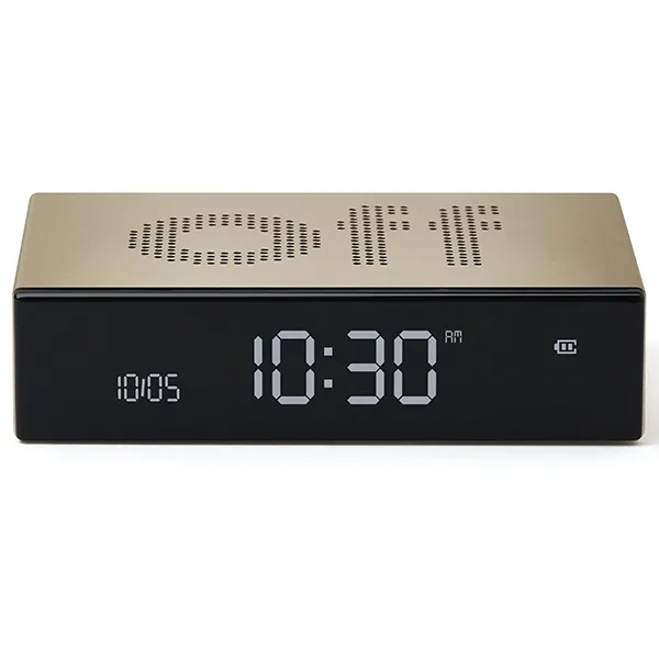 Budzik Lexon Flip Premium Gold LR152D Złoty