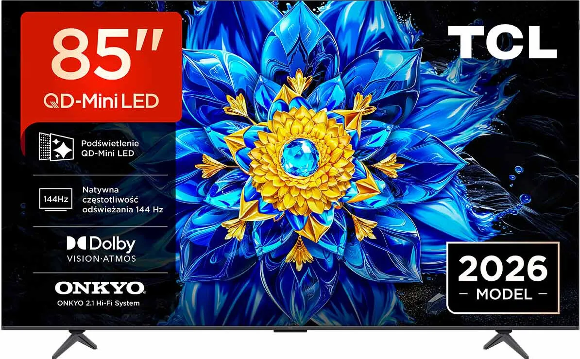 Telewizor TCL 85P8L 85" QD-Mini LED 4K 144Hz Google TV Funkcje AI Dolby Vision Dolby Atmos HDMI 2.1 DVB-T2