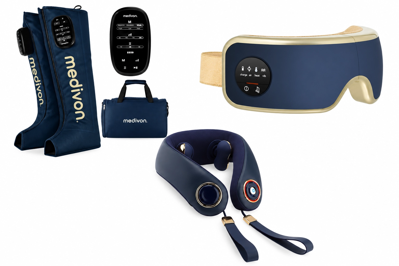 Masażer do oczu Medivon Horizon Pro 2 + Masażer Collar Grand + Masażer do nóg Aeria
