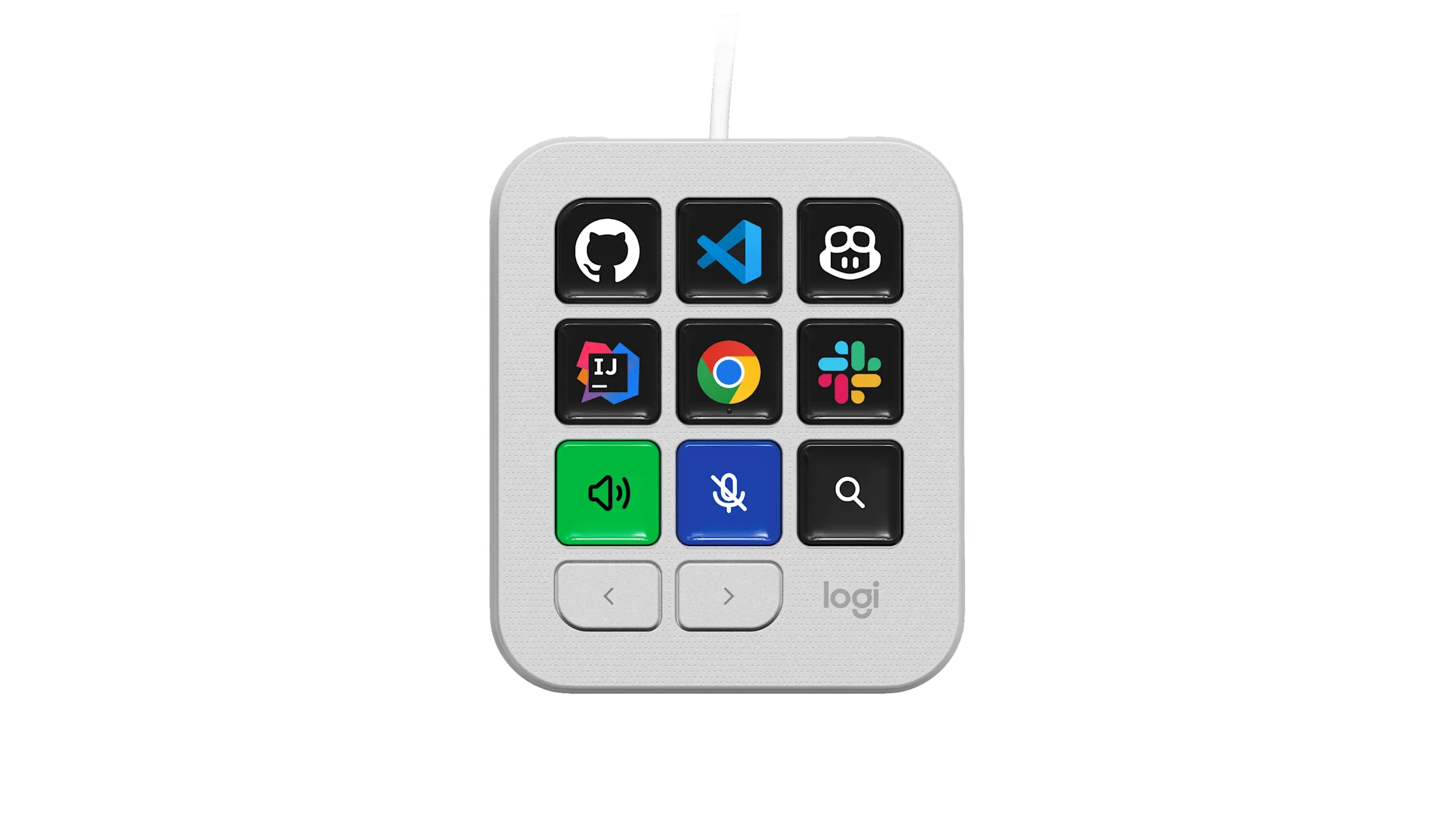 Konsola programowalna Logitech MX Keypad z klawiszami LCD do sterowania AI i aplikacjami Jasnoszary